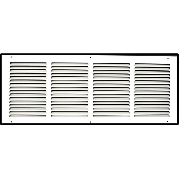 24" X 10" Steel Return Air Grille | HVAC Vent Cover Grill for Sidewall and Ceiling, White | Outer Dimensions: 25.75"W X 11.75"H for 24x10 Duct Opening