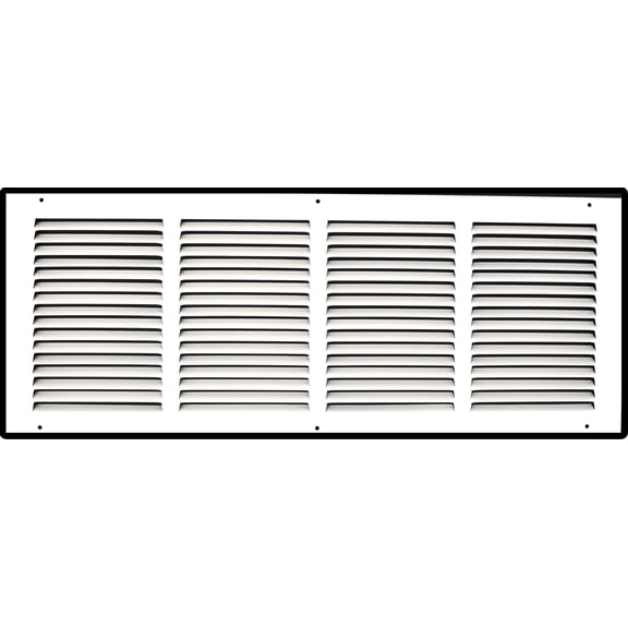 24" X 10" Steel Return Air Grille | HVAC Vent Cover Grill for Sidewall and Ceiling, White | Outer Dimensions: 25.75"W X 11.75"H for 24x10 Duct Opening