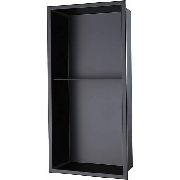 24 X 12 Stainless Steel Shower Niche Modern and Elegant Design, Easy to Install, Perfect for Shampoo and Soap Storage (Matte Black)