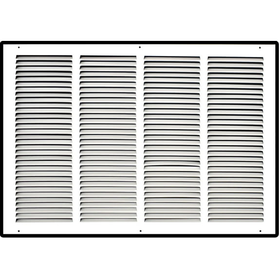 24" X 16" Steel Return Air Grille | HVAC Vent Cover Grill for Sidewall and Ceiling, White | Outer Dimensions: 25.75"W X 17.75"H for 24x16 Duct Opening
