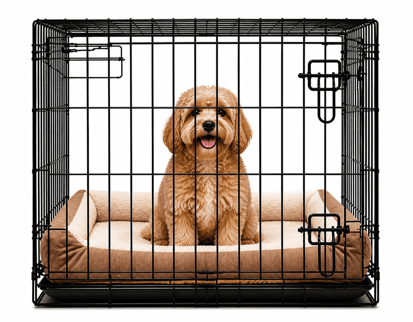 24' X 18' X 19' Medium Welded Wire Dog Crate with Plush Bed