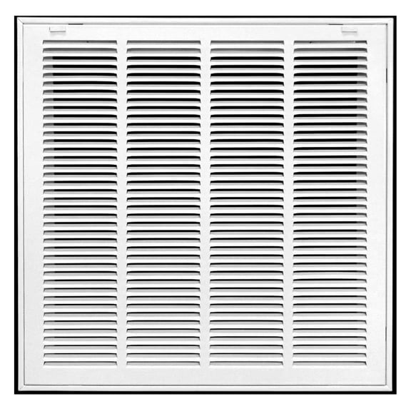 24" X 20" Return Air Filter Grille - Filter Included - Easy Plastic Tabs for Removable Face/Door - HVAC Vent Duct Cover - White [Outer Dimensions: 26 5/8"w X 22 5/8"h]
