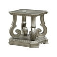 thumbnail image 1 of 24" X 26" X 25" Antique Champagne Clear Glass Wood Poly-Resin End Table, 1 of 5
