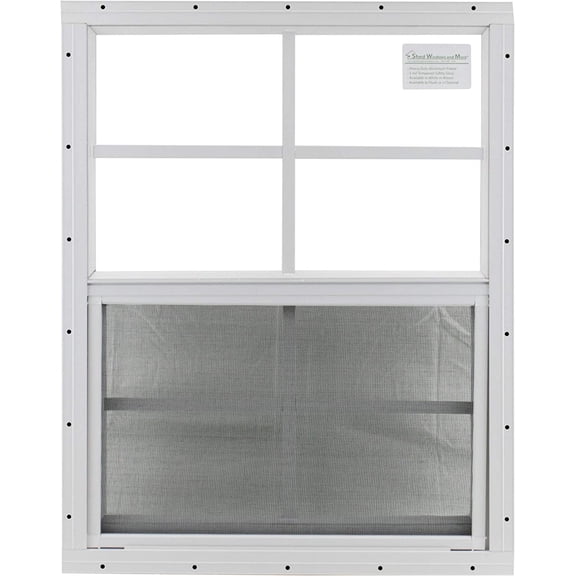 24" X 27" Window Aluminum Frame White Flush Safety/TEMPERD Glass Storage Sheds Playhouse Tree House