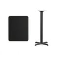 thumbnail image 1 of 24" X 30" Rectangular Black Laminate Table Top With Bar Height X Base - Bar Height Restaurant Table, 1 of 5