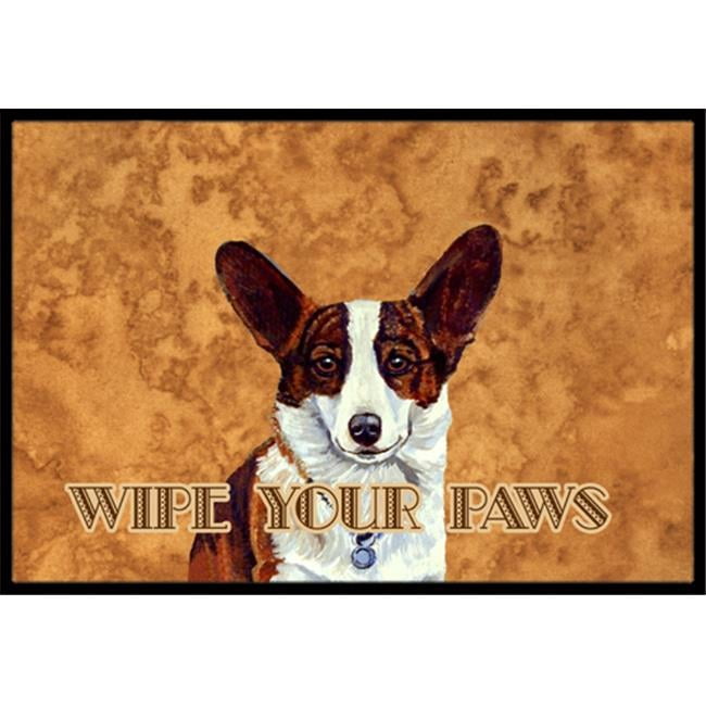 24 X 36 In. Cardigan Corgi Wipe Your Paws Indoor Or Outdoor Mat