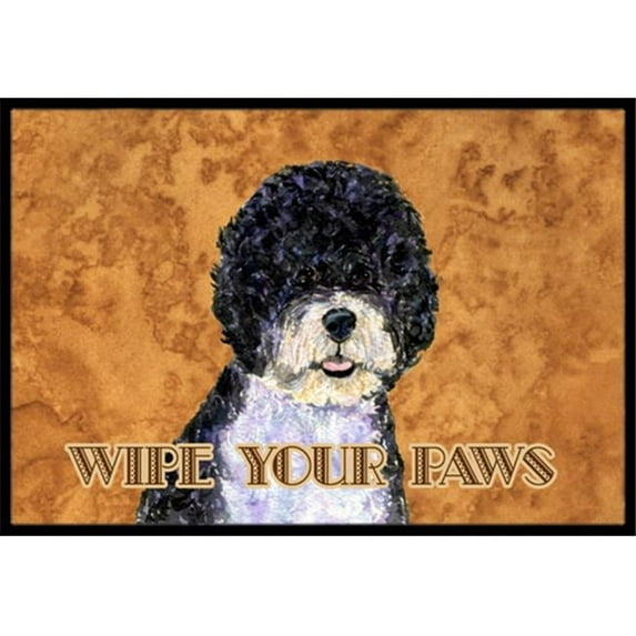 24 X 36 In. Portuguese Water Dog Wipe Your Paws Indoor Or Outdoor Mat