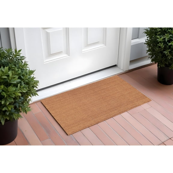 HomeRoots 555274 24 x 36 in. Natural Coir Solid Color Outdoor Door Mat