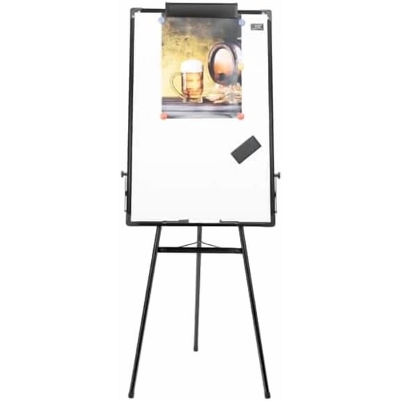 24" X 36" Tripod Magnetic Dry Erase Board with Stands, Portable Flip Chart Easel Stand Height Adjustable Dry Wipe Standing White Boards for Office School Home, Black$$Office