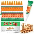 thumbnail image 1 of 24 X 3g Super Glue Clear, Strong Adhesive,Super Glue Fast Drying Cyanoacrylate Glue for Wood,Rubber,Leather, Plastic, Metal, Rhinestone Jewelry, DIY Crafts and More, 1 of 6
