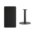 thumbnail image 1 of 24" X 42" Rectangular Black Laminate Table Top With Table Height Round Base - Table Height Restaurant Table, 1 of 4