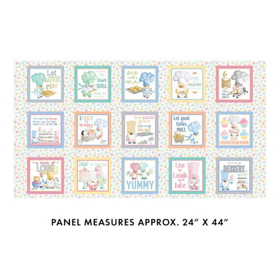 24" X 44 Gnome Baking Boxes Benartex 100% Cotton Easter