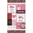 thumbnail image 1 of 24" X 44" Panel Falling in Love Valentine's Day Hearts Roses Flowers Cotton Fabric Panel (P11287-PINK), 1 of 1