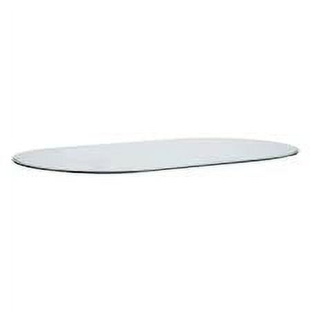 42x72 Inch E Oval (EGG) 1/2 Inch Thick 1 Inch Beveled Tempered Glass