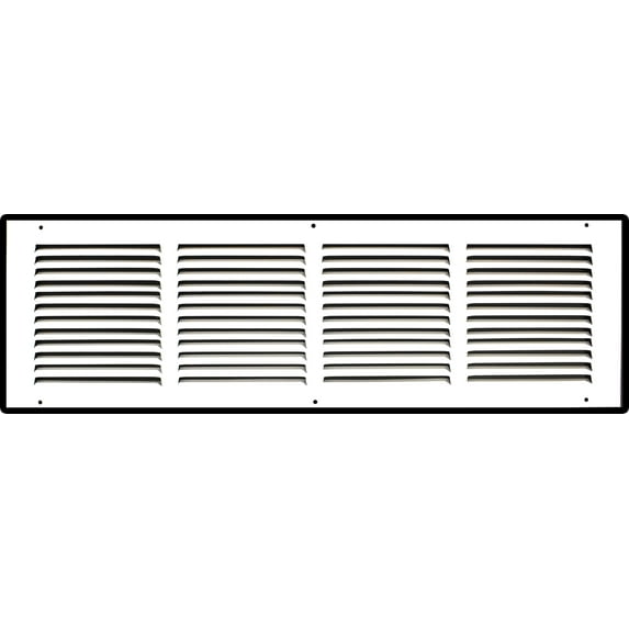 24" X 6" Steel Return Air Grille | HVAC Vent Cover Grill for Sidewall and Ceiling, White | Outer Dimensions: 25.75"W X 7.75"H for 24x6 Duct Opening