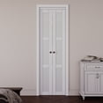 thumbnail image 1 of 24" X 80" 3-Lite Paneled Manufactured Wood and Glass Pivot-French Door With Installation Hardware Kit, 1 of 7