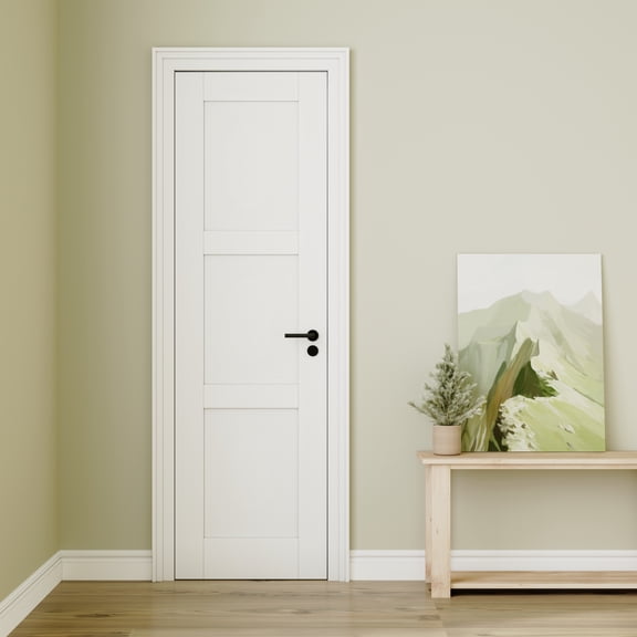 24" X 80" 80'' Paneled Solid Wood Primed Standard Door White Interior Pantry Door Slab