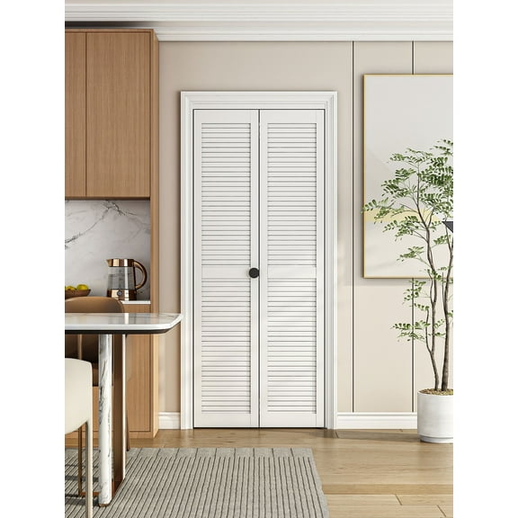 24" X 80" Double Bi Fold Louver Door With PVC Surface Closet Door