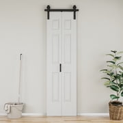 24 X 84 Closet style Paintable 6 Lattice Shapes Interior Bi-Fold Barn Door With Installation Hardware Kit