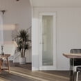 thumbnail image 1 of 24" X 96" 1-Lite Pantry Door Prehung Frosted Glass Interior Shaker Door Slab Solid Core White Primed Pantry Door With Door Seal Strip/ Jamb, 1 of 8
