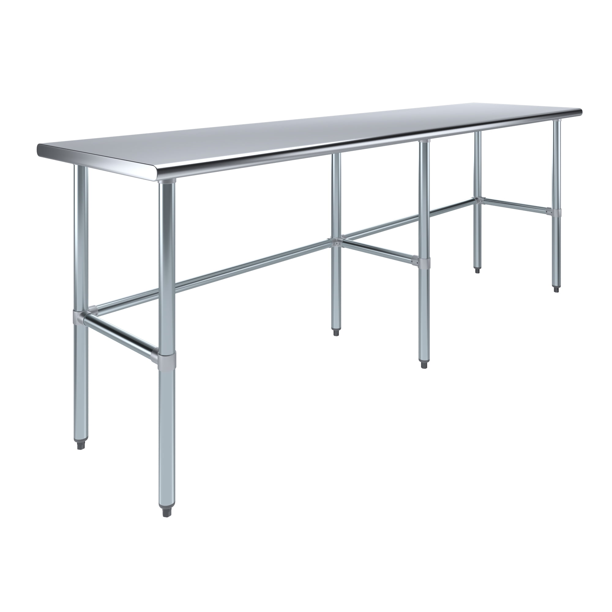 AmGood 24 in. x 96 in. Open Base Stainless Steel Work Table ...