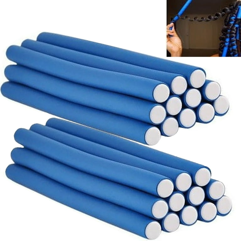 24 X Flexi Rods Medium Soft Foam Cushion Hair Rollers Curlers Care Salon Styling