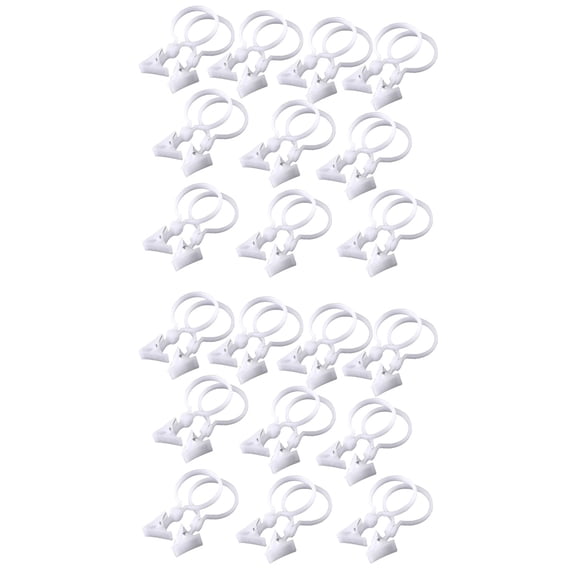 X6cm Hooks Window Curtain Rod Shower Clips Decorative Hanger White