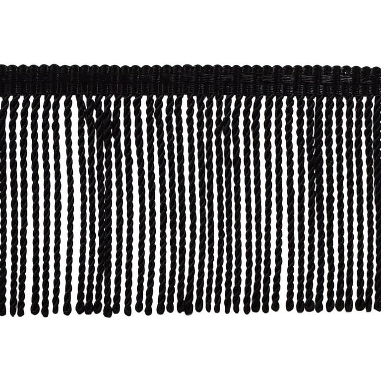 24 Yard Package - 3 Inch long Black Thin Bullion Fringe Trim, Style# BFTC3  Color: K9 (72 Ft / 21.9 Meters) 