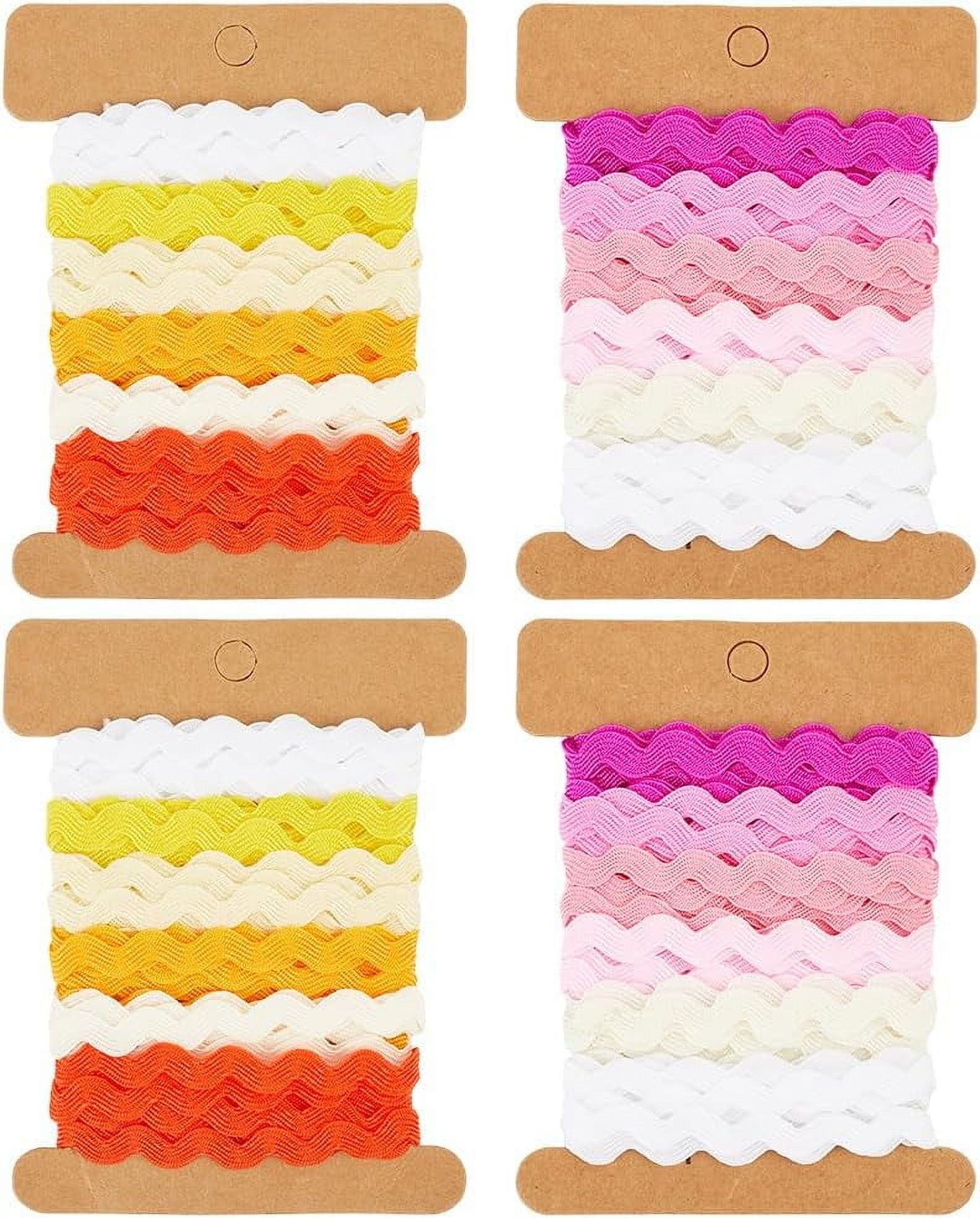 24 Yards 2 Styles Woven Ribbon Ric Rac Trim 1/4 inch(7.5mm) Wave ...