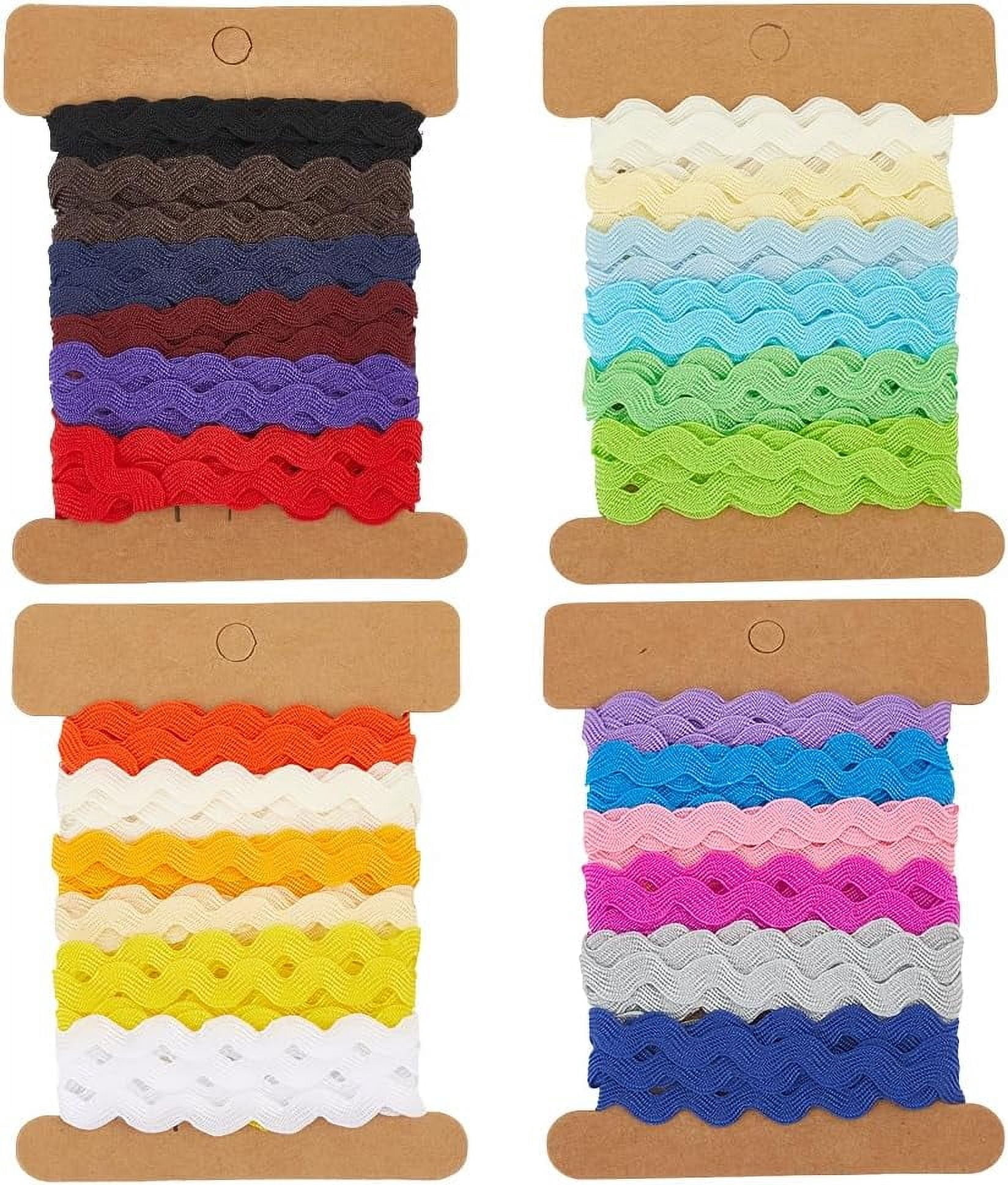 24 Yards 4 Styles RIC Rac Ribbon 1/4 inch(7.5mm) Wave Zig Zag Bending ...