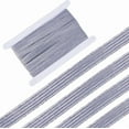 thumbnail image 1 of 24 Yards Light Grey Elastic Band 0.3" Glitter Metallic Ribbon Flat Elastic Strap Stretch Ribbon Elasticity Knit Rubber Cord Webbing Garment Accessories, 1 of 5