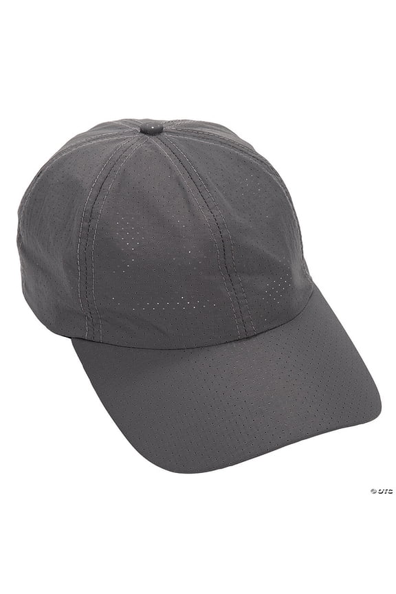 24" circ. Adults Charcoal Adjustable Baseball Caps - 12 Pieces