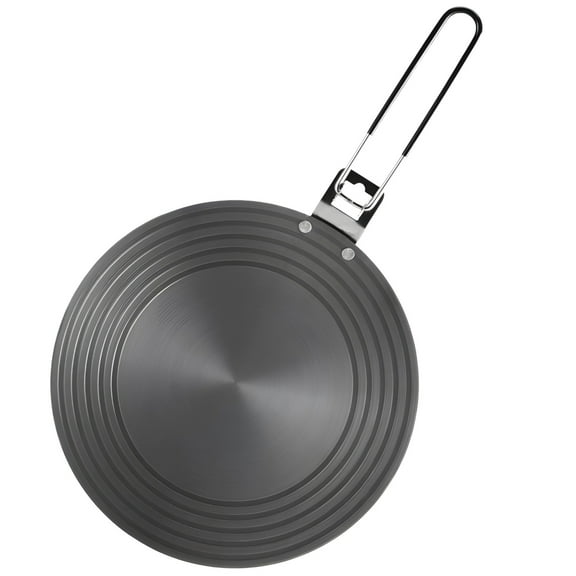 24 cm/9.45 in Heat Conductor Plate, Induction Adapter Plate, Non-Slip Thickened 3 mm/0.11 in Aluminum Heat Conduction Disc with Foldable Handle, Compatible with All Cookware