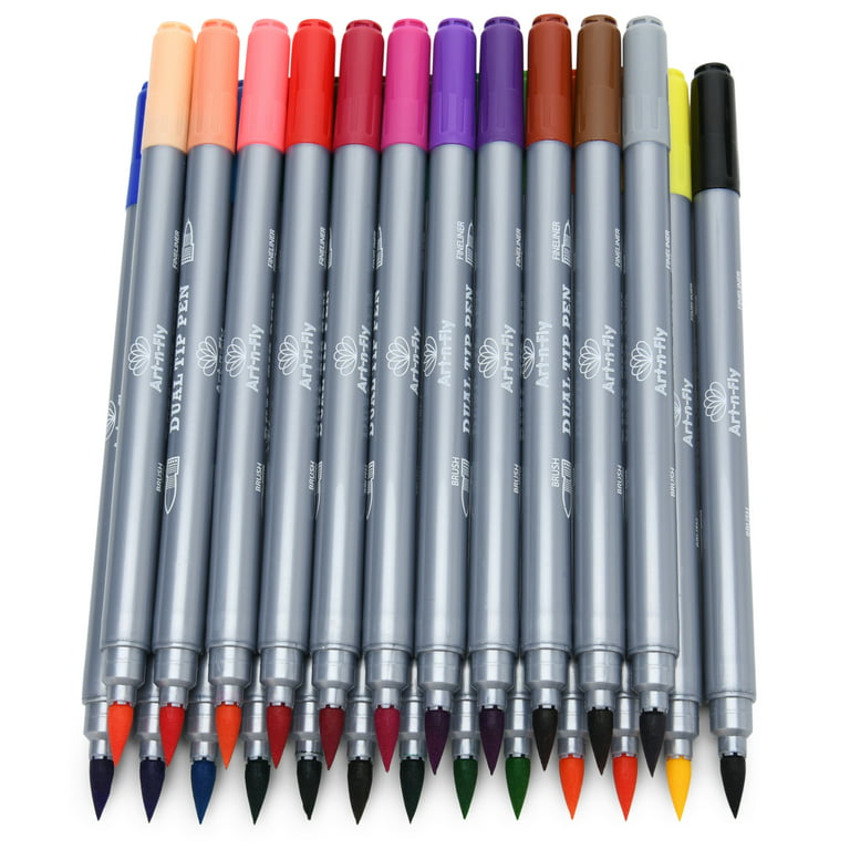 24 colored dual tip fineliner pens