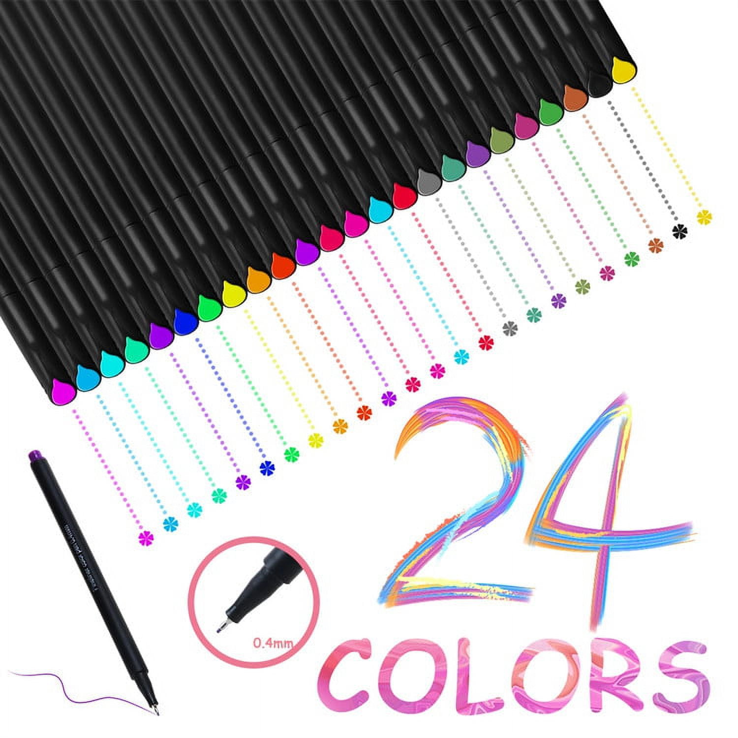 Shuttle Art Fineliner Pens, 100 Colors 0.4mm Fineliner Color Pen Set Fine  Line Drawing Pen Fine Point Markers Perfect for Adult Coloring Books  Drawing