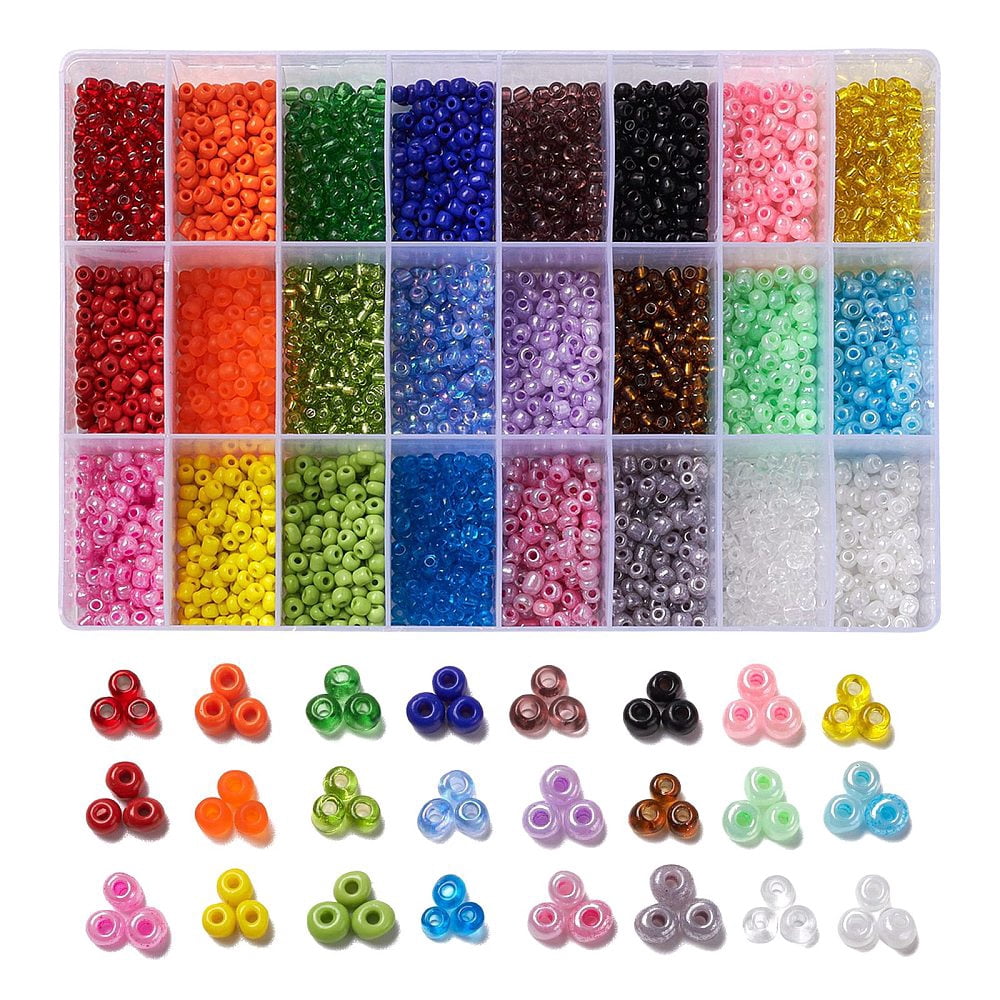 24 colors 8/0 Glass Seed Beads Opaque colors Lustered & Ceylon & Opaque Colours Seed & Frosted colors & colors Rainbow & Colours Lustered & Silver Lined