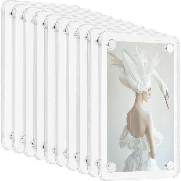 24 count/12Pairs Fridge Frame,Clear Picture Frames for Refrigerator,Double Sided Photo Frames for Fridge, Picture Frame for Instax Mini
