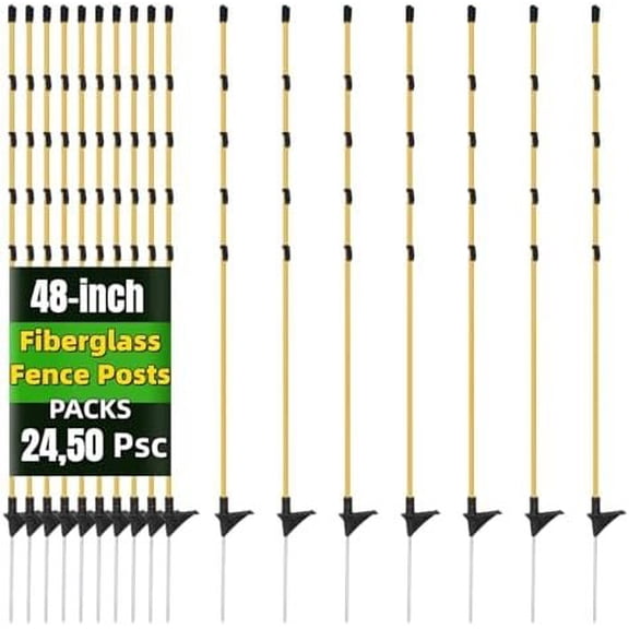 24 count 48in Fiberglass Step-in Electric Fence Posts