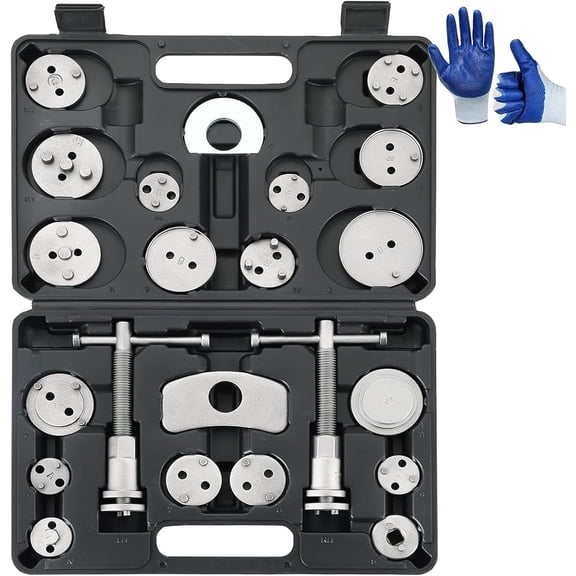 24 count Disc Caliper Tool Set Disc Caliper Compressor Wind Tool Spreading Tools (Black, 24 count)