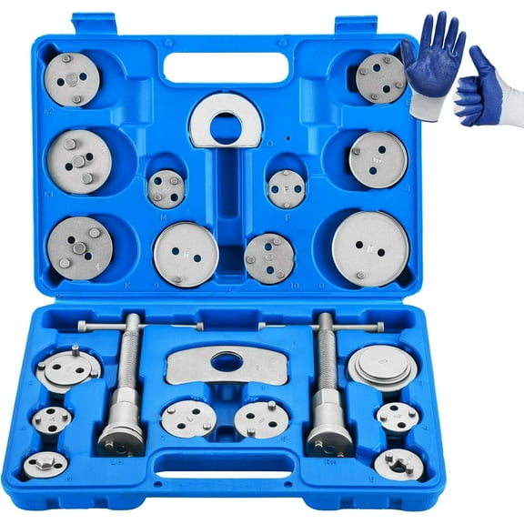 24 count Disc Caliper Tool Set Disc Caliper Compressor Wind Tool Spreading Tools (Blue, 24 count)