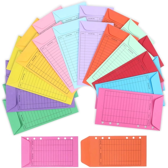 24 count  Envelopes for Budgeting,A6  Envelopes for  Stuffing with Budget Sheet, Saving Envelope for   Savings, Savings Envelope,Vertical Layout,12  Colors