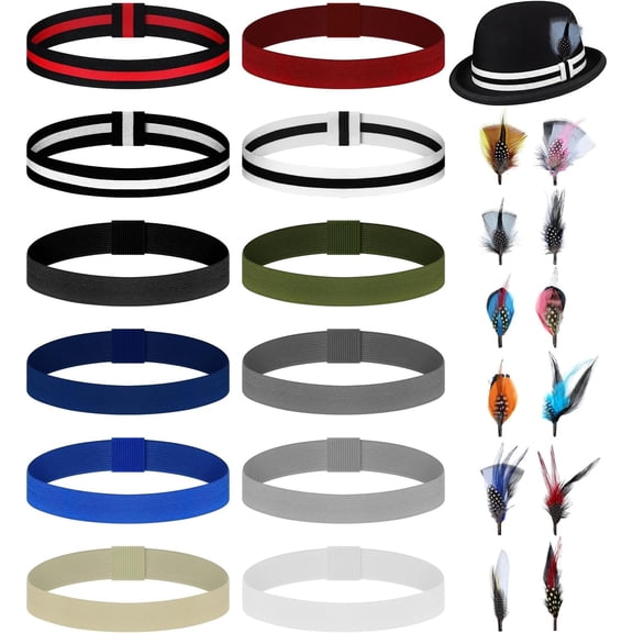 24 count Hat Bands Decorative Feathers for Cowboy Panama Costume Headwear Women Men
