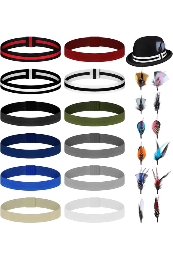 24 count Hat Bands Decorative Feathers for Cowboy Panama Costume Headwear Women Men