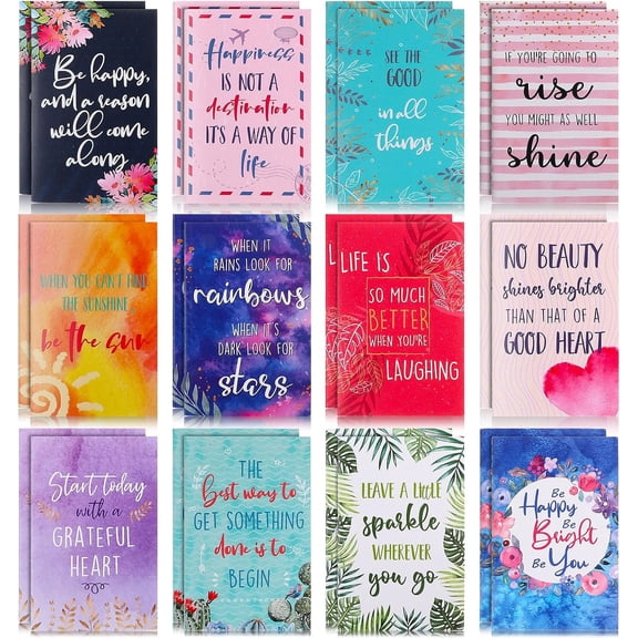 24 count Mini Inspirational Gratitude Notepad Bulk, Lovely Style