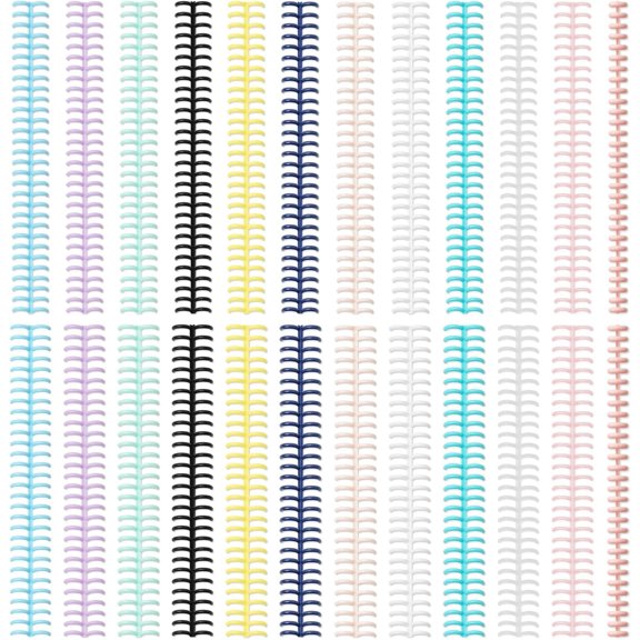 24 count Plastic Comb Binding Spines 2 Size Spiral Binding Coil 12 Color