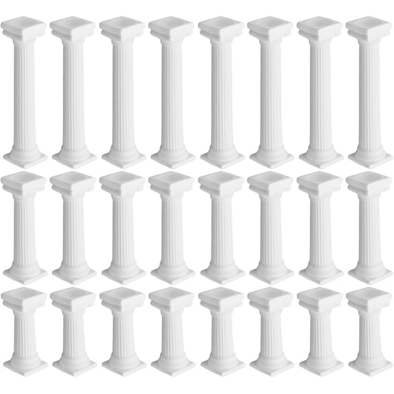 24 count Roman Column Cake Stand Set, 3 Sizes Tier Separator Support Stands, Multi-Layer Pillars for Wedding and Cupcake Displays