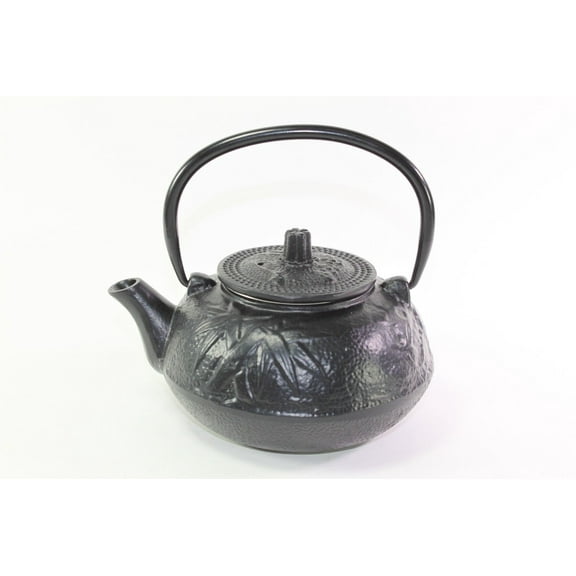 24 fl oz Black Pine Plum Bamboo Japanese Iron Teapot Tetsubin Infuser Filter F15338