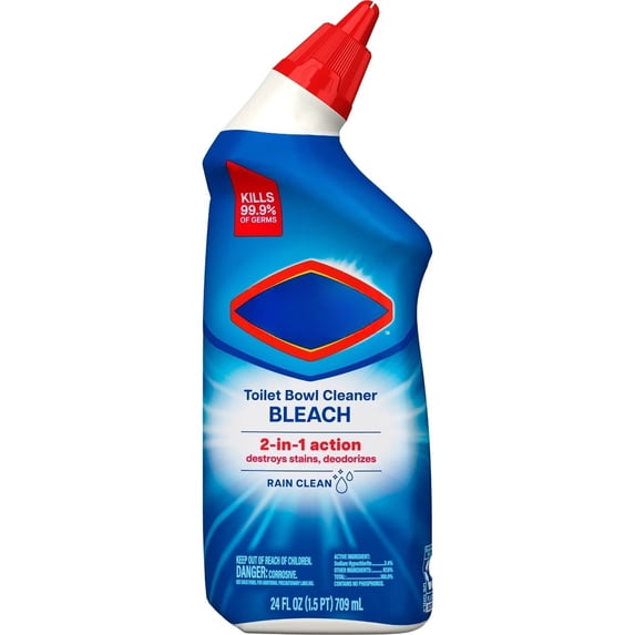 24 fl oz Rain Clean Toilet Bowl Cleaner, Dye-Free & Phthalate-Free