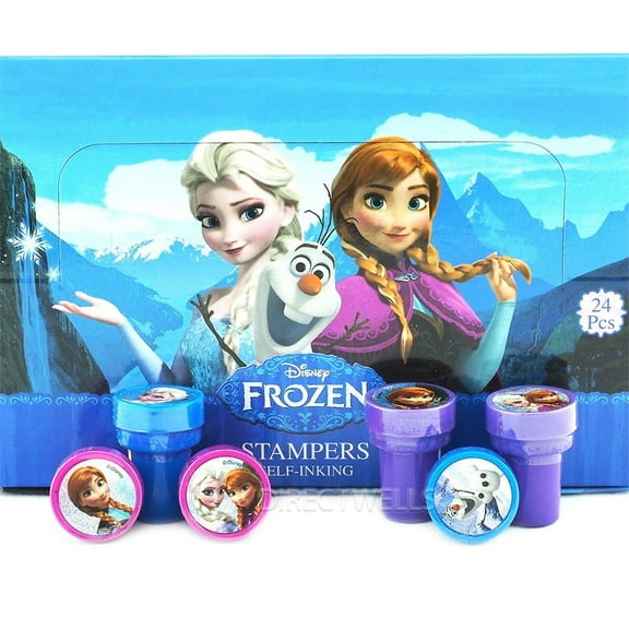 24 Frozen Character Licensed Self Inking Stampers in Box