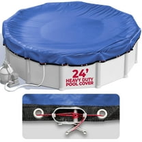 24 ft Round Premium Pool Cover for Above Ground Pools, Heavy Duty Winter Pool Cover, Royal Blue
